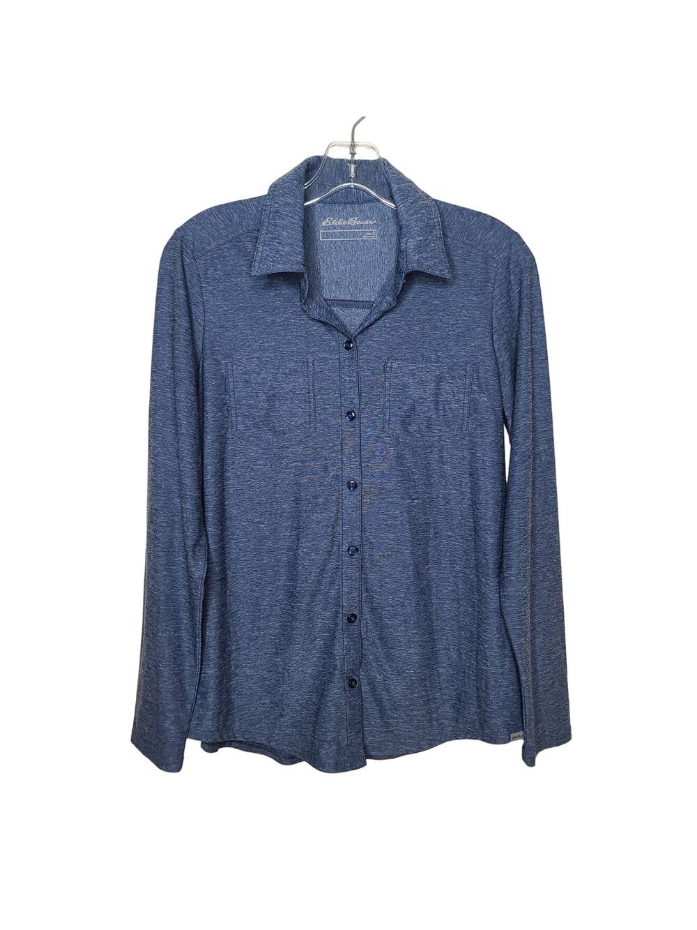 Eddie Bauer blue long sleeve button down shirt - small